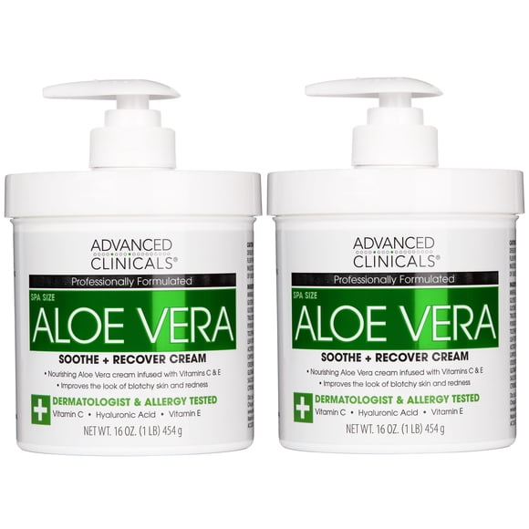 Loción corporal Advanced Clinicals con aloe vera, 480 ml, Sun Burn