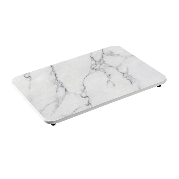 Estera Para Secar Platos, Alfombrilla Grande Para Bandeja De Fregadero De Secado Instantáneo Para Baño, Encimera De Cocina, Color Blanco