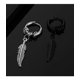 thumbnail image 2 of Aros Punk Plumas Black Silver Space Hombre Mujer Circular, 2 of 3