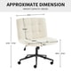 thumbnail image 3 of Silla giratoria Furnimart con patas entrecruzadas y ruedas, piel sintética blanca, 3 of 9