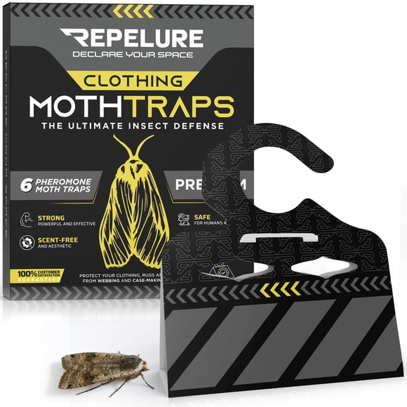 Moth Traps Repelure Premium para ropa con feromonas, paquete de 6