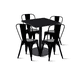 thumbnail image 1 of Mesa restaurant 70x70 Tubo Metal cubierta MDF + 4 Sillas Tolix - Negra, 1 of 8