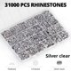 thumbnail image 3 of Lentejuelas Worthofbest 35.000 piezas plateadas transparentes con respaldo plano, 3 of 7