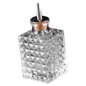 Magideal - Botella De Amargo De Vidrio, Botella De Vino De Exhibición, Botellas Decorativas, Utensilios De Bar De Cóctel, Herramienta De Barra De Vertido De Lico Cuadrado