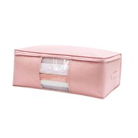 Bothyi - Papelera Para Guardar Ropa, Ropa De Cama Con Asa, Toalla, Bolsa De Almacenamiento Con Ventana Transparente, Rosa, Xxl