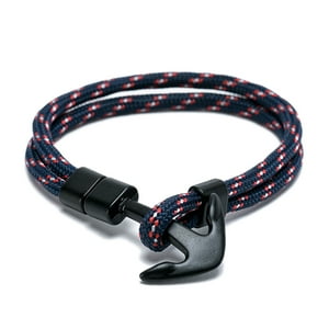 Millam - Pulsera Hombre Cuerda Nautica Y Ancla Acero Azul