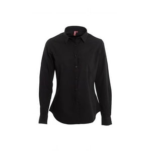 Jayson - Blusa Trevira Boton Cuello Negro L