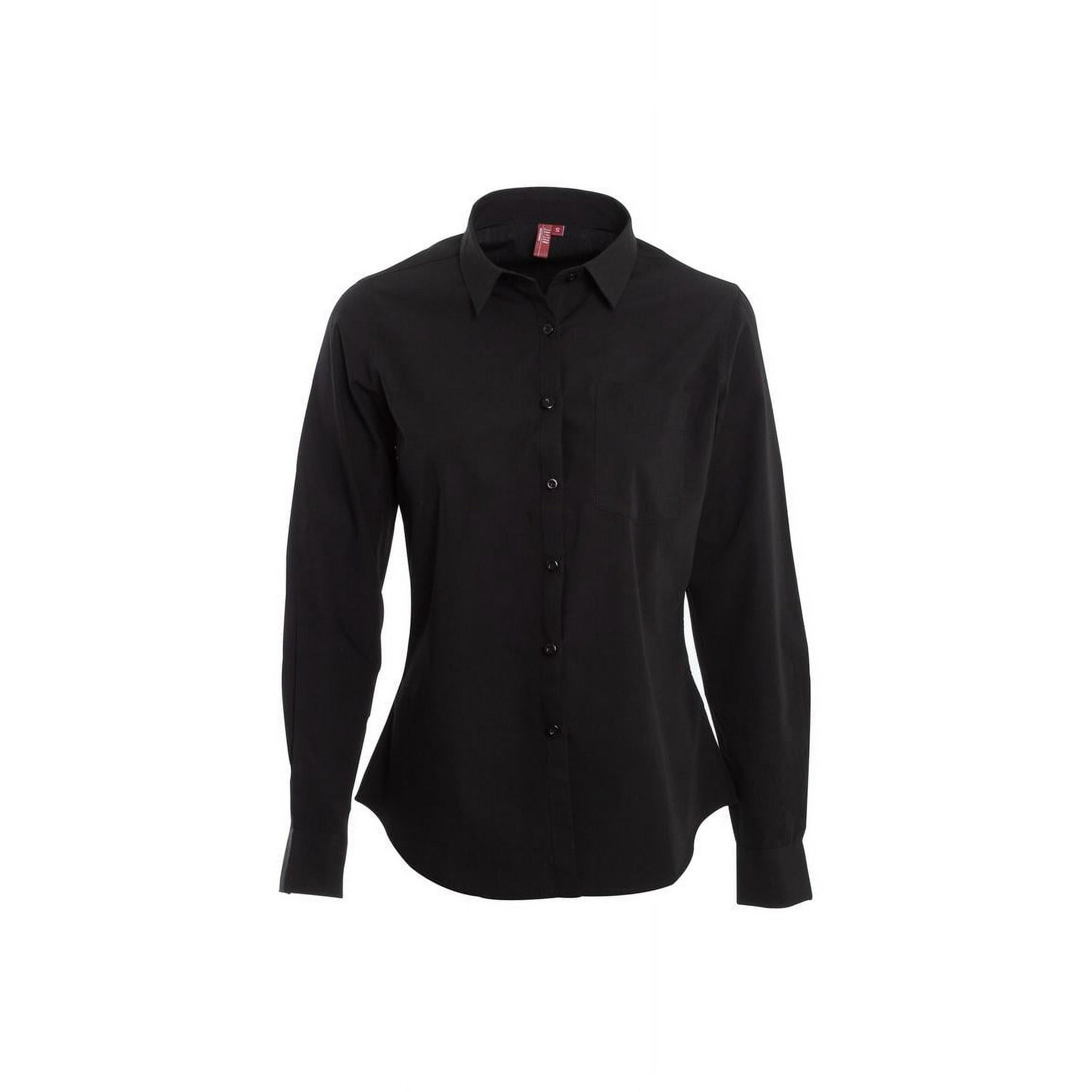 Jayson - Blusa Trevira Boton Cuello Negro L