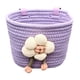 thumbnail image 2 of Cesta delantera para bicicleta de cuerda suave tejida para niños con juguete floral, apta para manillares de 2 a 5 cm para niñas, fácil y ligera de mo Púrpura, 2 of 5