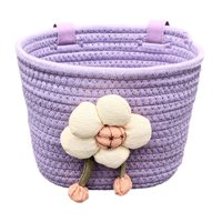 Ioensy - Cesta Delantera Para Bicicleta Infantil De 12 A 16 Pulgadas, Tejida Con Cuerda De Algodón, Color Morado