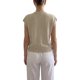 thumbnail image 3 of INSPIRE CHIC Chaleco de Suéter para Mujer Cuello Redondo Acanalado Manga Corta con Relieve 3D Floral Elegante Jersey de Punto Sin Mangas Talla Extra Grande Blanco, 3 of 6