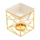 thumbnail image 2 of Quemador De Aceite Esencial Con Cuenco De Cerámica, Calentador De Metal Para Habitación, Yoga, Meditación, Oro, 2 of 3