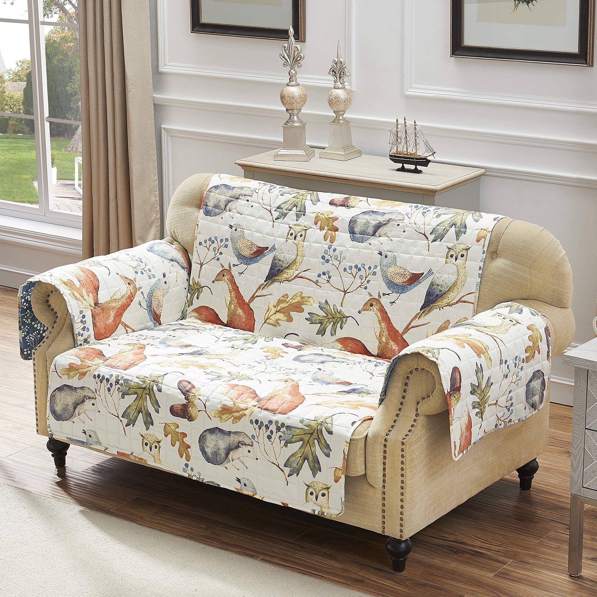 Greenland Home Fashions - Sofá De Dos Plazas Reversible Slipcover Greenland Home Willow Natural