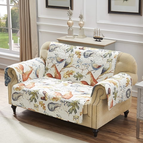 Greenland Home Fashions - Sofá De Dos Plazas Reversible Slipcover Greenland Home Willow Natural