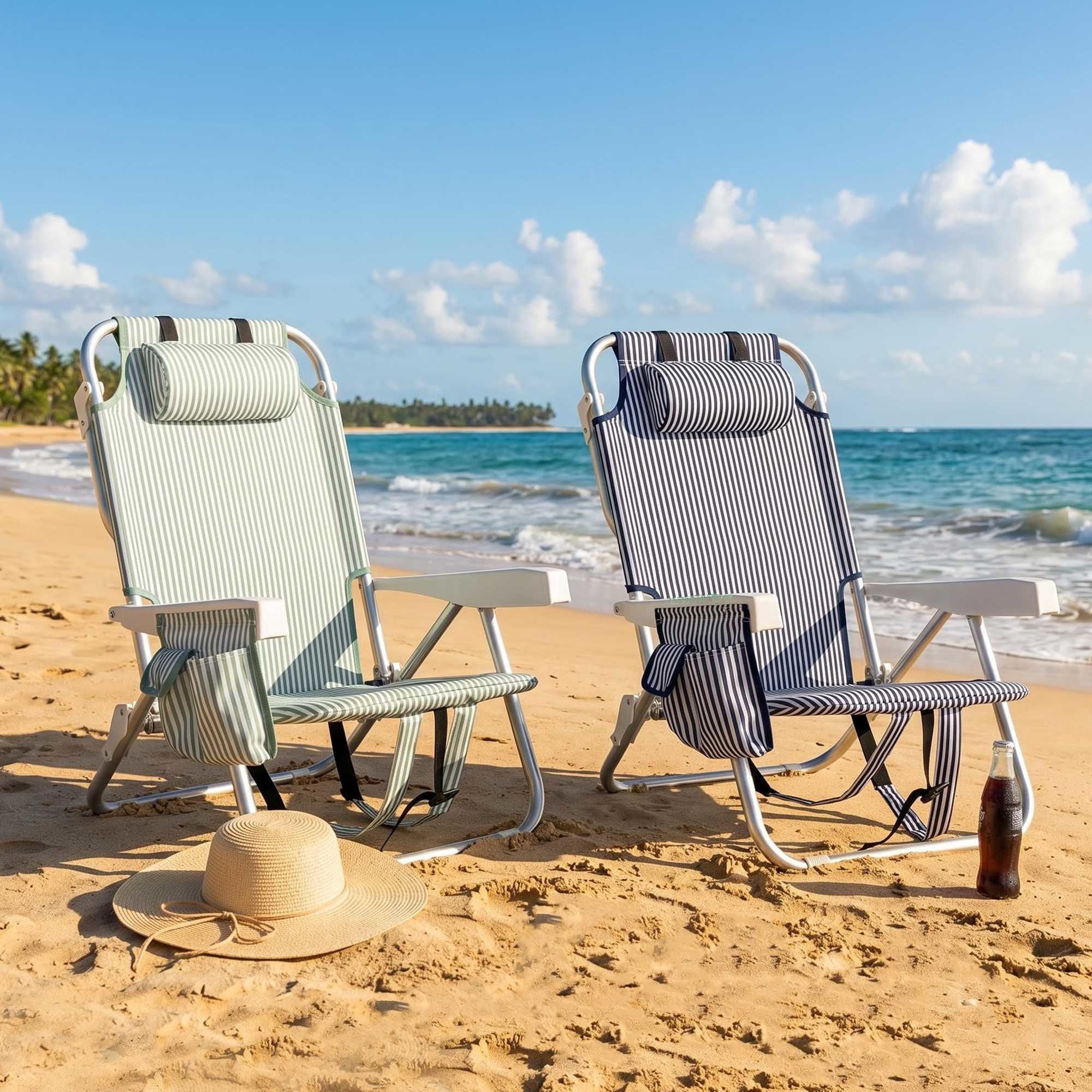 Silla de Playa Tipo Mochila de Aluminio, Producto Surtido
