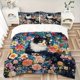 thumbnail image 1 of Colorful Garden Cat Print Cover Set Ultra Soft Breathable and Comfortable Bedding with Stylish Design for Bedroom and Guest Room Decor 1 Cover and 2 Matching Pi, 1 of 1