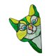 thumbnail image 3 of Gato Que Mira A Escondidas Vidrieras Suncatcher Amante Regalo Vitral Colgante Verde, 3 of 5