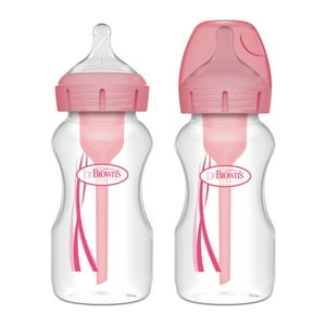 Dr. Brown'S - Pack 2 Mamaderas Anticólico Boca Ancha 270Ml Rosado