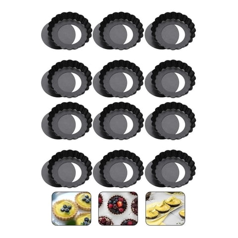 Genérico - Pack X12 Moldes Tartaleta Desmontable Tarta Individual 8Cm