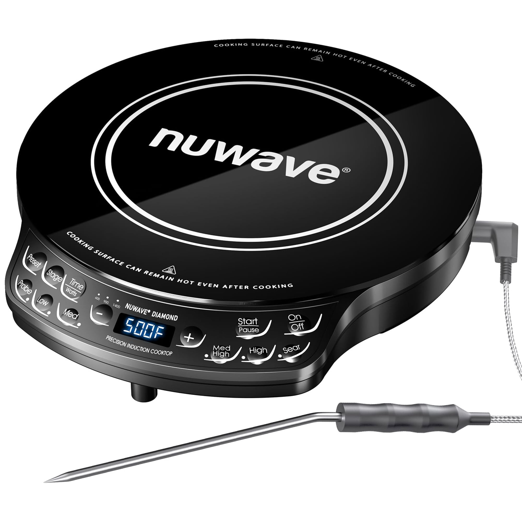 Placa De Inducción Nuwave Portable Diamond Con Sonda 1500w