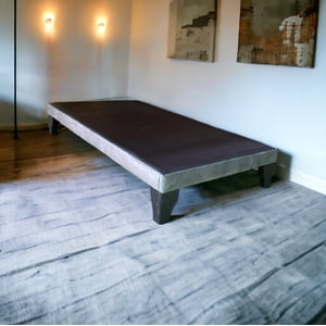 Muebles Barcelona - Base De Cama Europea 1 Plaza Felpa Gris (90Cm X 190 Cm)
