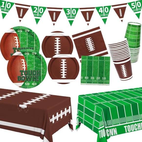 Kit de Fiesta de Fútbol Americano Gatherfun para 24 Personas