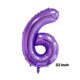thumbnail image 3 of Globos de Cumpleaños JNNIMTRDAE Set Morado de Mariposa Número 6, 3 of 5