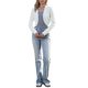 thumbnail image 2 of INSPIRE CHIC Suéteres de Cárdigan Recortados de Manga Larga para Mujeres Bolero Abierto para Vestidos S Blanco, 2 of 6