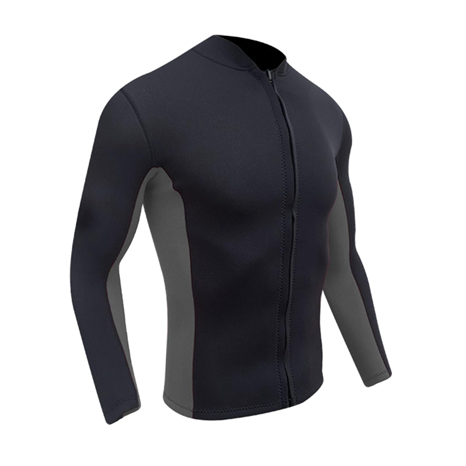 Ioensy - Traje De Neopreno Para Hombre, Chaqueta De Manga Larga Para Esnórquel, Deportes Acuáticos, Buceo, Gris, Negro, Xxxl