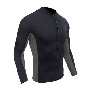 Ioensy - Traje De Neopreno Para Hombre, Chaqueta De Manga Larga Para Esnórquel, Deportes Acuáticos, Buceo, Gris, Negro, Xxxl