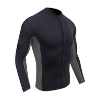 Ioensy - Traje De Neopreno Para Hombre, Chaqueta De Manga Larga Para Esnórquel, Deportes Acuáticos, Buceo, Gris, Negro, Xxxl