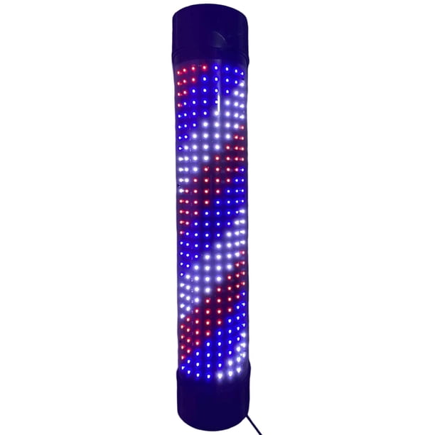 Peluquería Letrero abierto Giratorio Montado en la pared Rayas Novedad Iluminación Lámpara de pared Poste de peluquero Luz LED para fiesta en la calle Rojo Azul Blanco 120cm