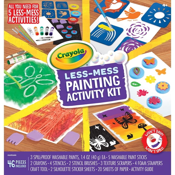 Kit de actividades de pintura Crayola Less Mess Kids, 46 unidades, más de 4 años