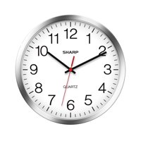 Reloj De Pared Sharp Plateado/Cromado De 30 Cm, Silencioso, No Hace Tictac