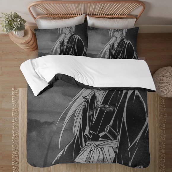 Rurouni Kenshin Soft 3D Printed Duvet Cover Bedding Set with Comforter Cover 3 Piece Set