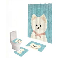 Genérico - Set De 4 Piezas Para Baño Con Estampado 16