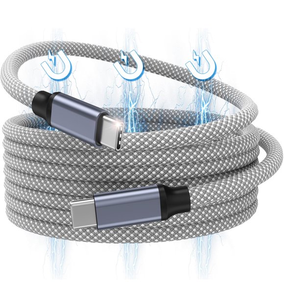 Cable USB‑C Magnético Enrollado Magtame 1,5 m 240 W Carga Rápida