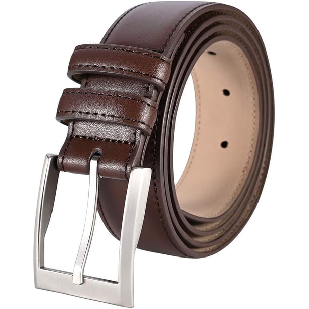 Cinturones cómodos para hombre (1 paquete) Cinturón de vestir con trinquete y hebilla deslizante ajustable