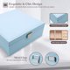 thumbnail image 4 of Jewelry Box ProCase, organizador grande de piel de 2 capas, color azul, 4 of 7