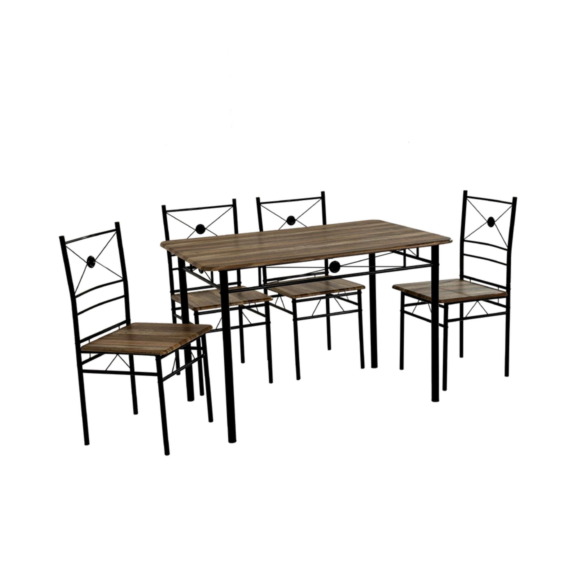 Haus - Juego Comedor Estocolmo 4 Sillas Beige - Blanco