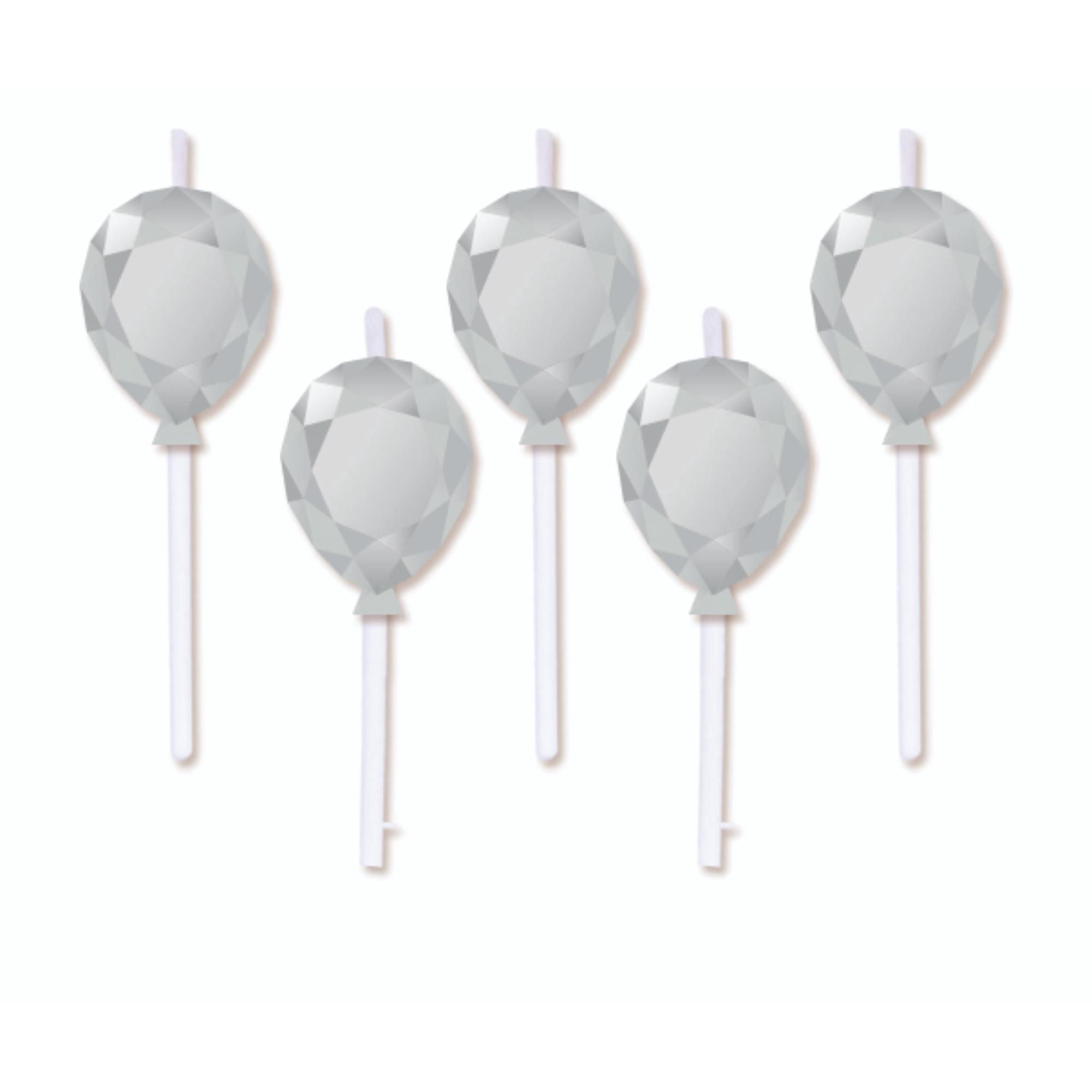 Set De Velas Globo Plateadas, 1 Un Way To Celebrate