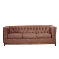 Latam Home - Sofa Roma 3C Cuero Colorado Caramelo