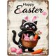 thumbnail image 1 of Letrero estaño metal conejo Pascua vintage conejo flor huevo primavera arte pared hogar granja cocina dormitorio 20x30cm, 1 of 6