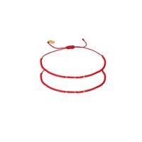 Zazü - Pack 2 Pulseras Rojas Con Mostacillas Bañadas En Oro Rojo Talla Única