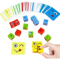 Genérica - 64Pcs Juego De Puzzle Cubos Didáctico Expresiones Y Emociones