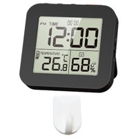 Bothyi - Reloj Despertador Digital Reloj De Baño Digital Para Dormitorio Sala De Estar 1 Gancho Negro