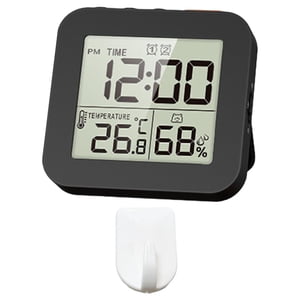 Bothyi - Reloj Despertador Digital Reloj De Baño Digital Para Dormitorio Sala De Estar 1 Gancho Negro