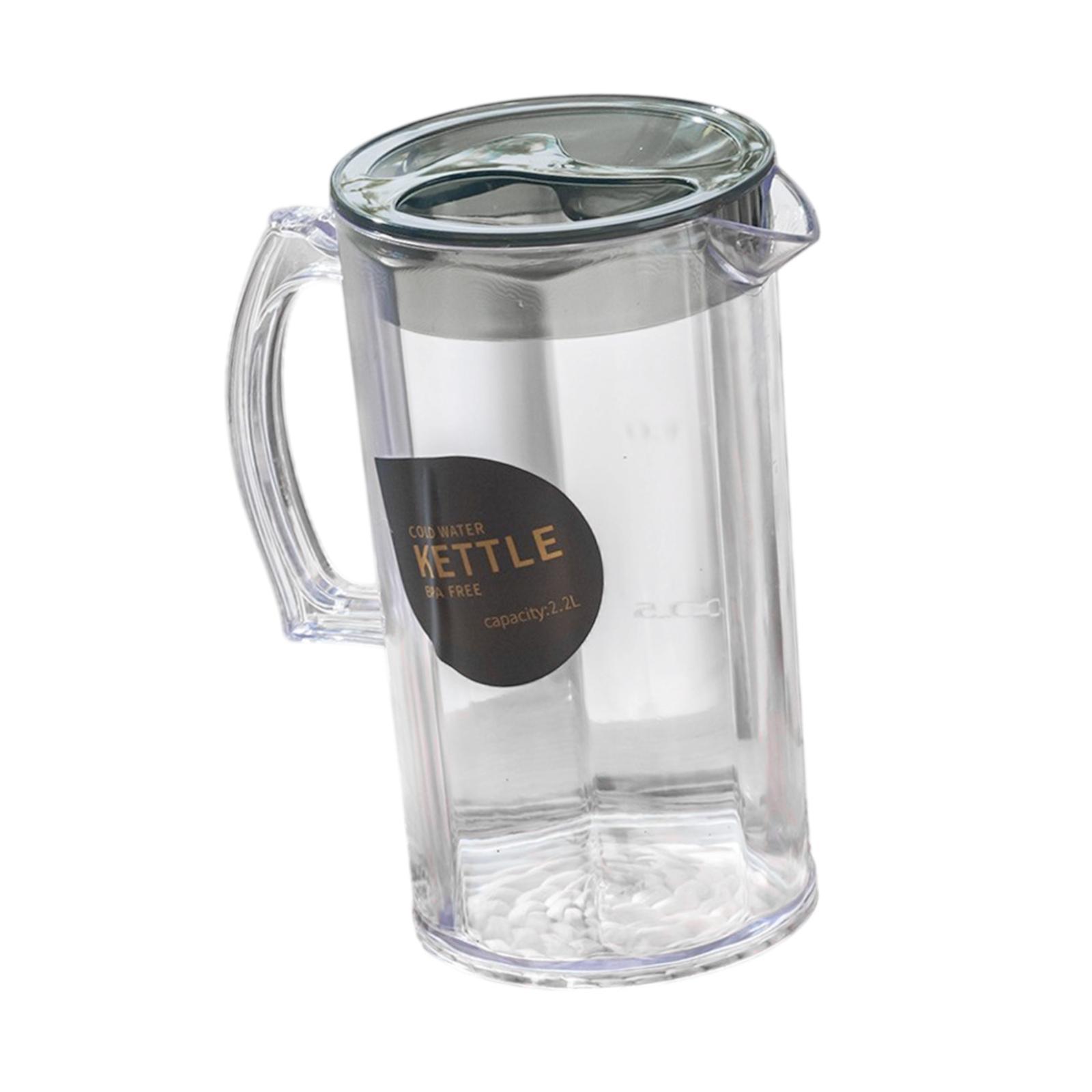 Bothyi - Jarra De Agua, Regalo De Verano, Jarra Para Nevera, Para Limonada, Agua Fría Y Caliente, Té Helado, Negra, Redonda