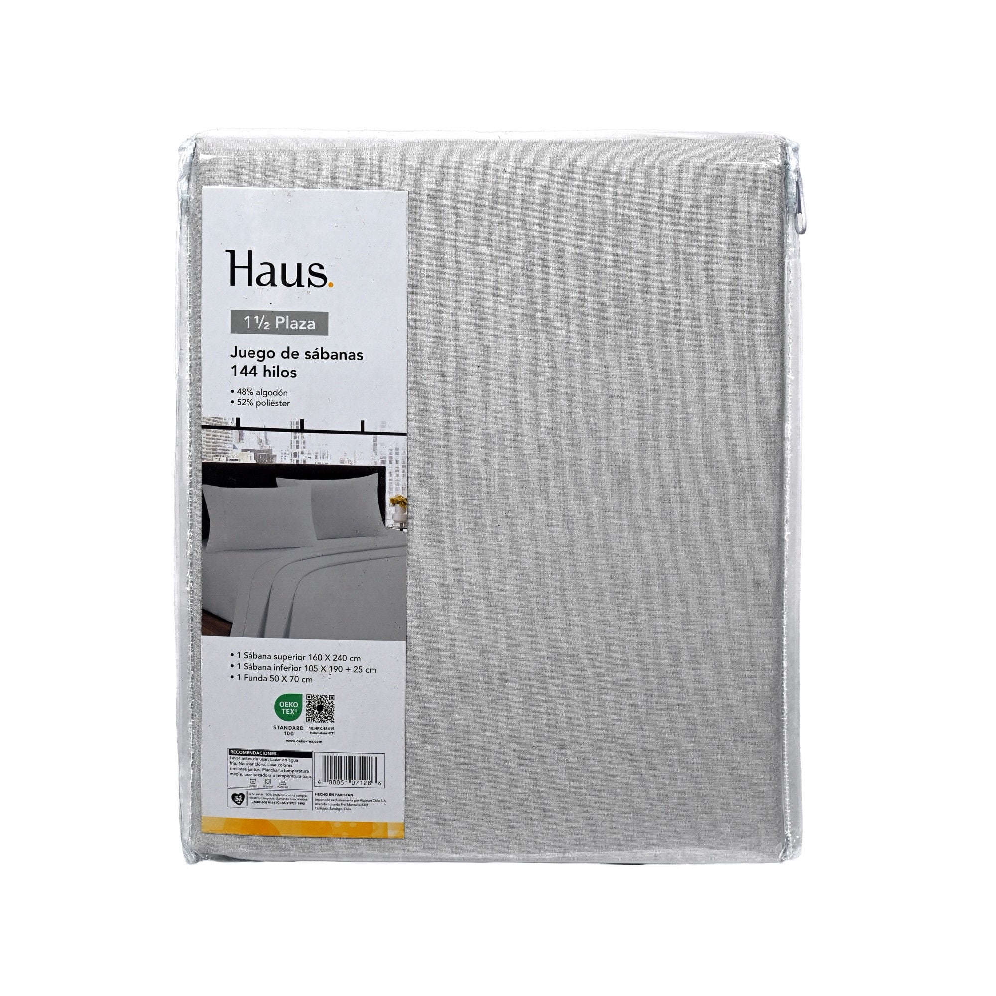 Haus - Juego De Sábanas 1.5 Plaza 144 Hilos Poliester