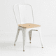 thumbnail image 1 of Silla Tolix con asiento de madera clara - Blanca, 1 of 7